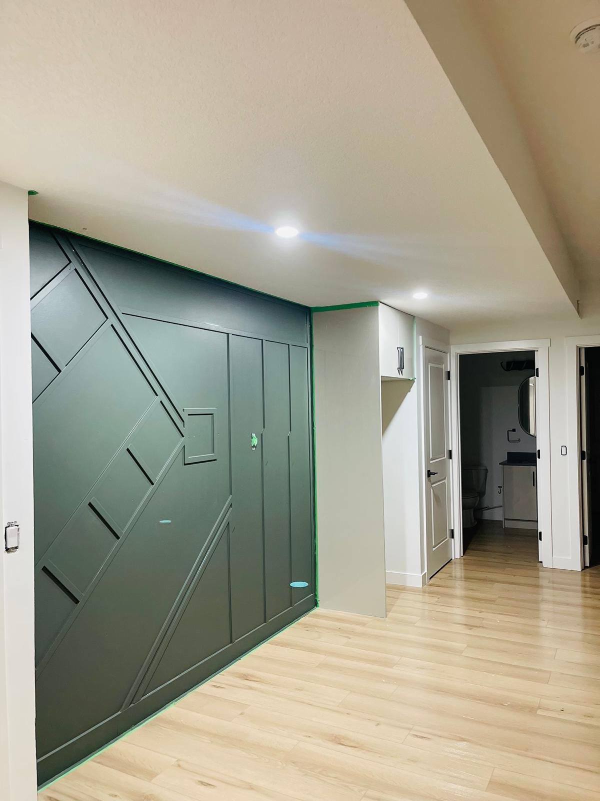 Forest green accent wall