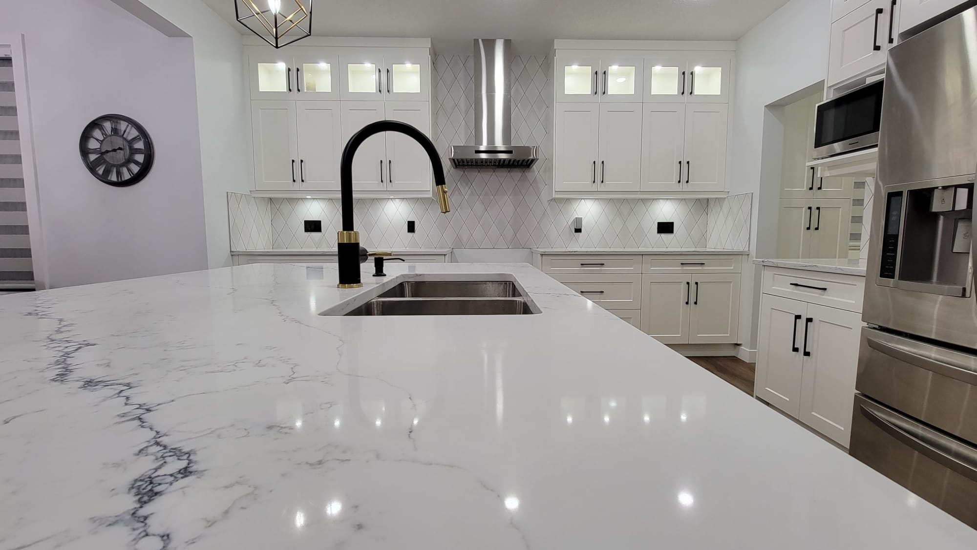Marble island kitchen